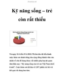 Kỹ năng sống – trẻ còn rất thiếu