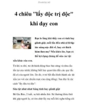 4 chiêu lấy độc trị độc khi dạy con