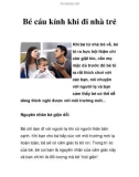 Bé cáu kỉnh khi đi nhà trẻ