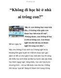 'Không đi học hè ở nhà ai trông con?'