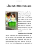 Lắng nghe tâm sự của con