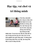 Học tập, vui chơi cùng với trí thông minh