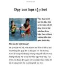 Dạy con bạn tập bơi