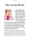 Dạy con như thế nào là hiệu quả?