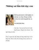 Những sai lầm khi dạy con