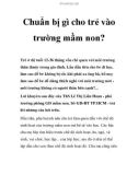 Chuẩn bị gì cho trẻ vào trường mầm non?