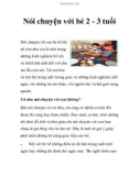 Nói chuyện với bé 2 - 3 tuổi