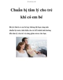 Chuẩn bị tâm lý cho trẻ khi có em bé