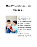 Hơn 80% sinh viên... nói dối cha mẹ!