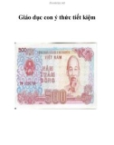 Giáo dục con ý thức tiết kiệm