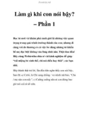 Làm gì khi con nói bậy? – Phần 1