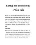 Làm gì khi con nói bậy - Phần cuối