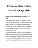 Chǎm sóc dinh dưỡng cho trẻ em học sinh