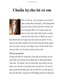 Chuẩn bị cho bé có em