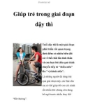 Giúp trẻ trong giai đoạn dậy thì