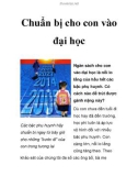 Chuẩn bị cho con vào đại học