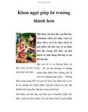 Khen ngợi giúp bé trưởng thành hơn