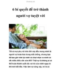 6 bí quyết để trở thành người vợ tuyệt vời