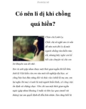 Có nên li dị khi chồng quá hiền?