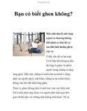 Bạn có biết ghen không?