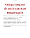 Những kỹ năng teen cần chuẩn bị cho hành trang sự nghiệp