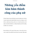 Những yếu điểm kìm hãm thành công của phụ nữ