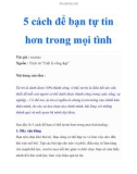 5 cách để bạn tự tin hơn trong mọi tình huống