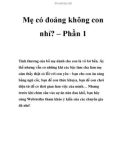 Mẹ có đoảng không con nhỉ? – Phần 1