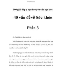 40 vấn đề về Sức khỏe - Phần 3