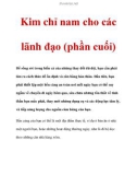 Kim chỉ nam cho các lãnh đạo (phần cuối)