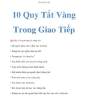 10 Quy Tắt Vàng Trong Giao Tiếp Qui tắc