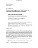 Báo cáo sinh học: Research Article Existence and Uniqueness of Mild Solution for Fractional Integrodifferential Equations