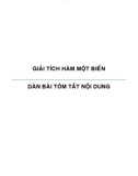 DÀN BÀI TÓM TẮT NỘI DUNG GIẢI TÍCH HÀM MỘT BIẾN