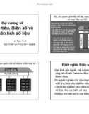 Bài giảng Đại cương về mục tiêu, biến số và phân tích số liệu - Lưu Ngọc Hoạt