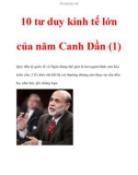 10 tư duy kinh tế lớn của năm Canh Dần (1)