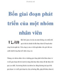 Bốn giai đoạn phát triển của một nhóm nhân viên