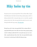 Hãy luôn tự tin