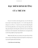 ĐẶC ĐIỂM DINH DƯỠNG CỦA TRẺ EM