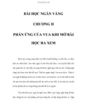 BÀI HỌC NGÀN VÀNG - CHƯƠNG II