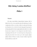 Hội chứng Landau-Kleffner - Phần 1