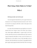 Phải Chăng Thiên Nhiên Là Vô Hại? - Phần 2