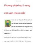 Phương pháp học từ vựng một cách nhanh nhất