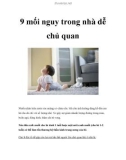 9 mối nguy trong nhà dễ chủ quan