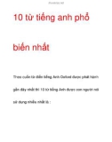 10 từ tiếng anh phổ biến nhất