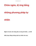 Chữa ngứa, dị ứng bằng những phương pháp tự nhiên