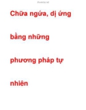 Chữa ngứa, dị ứng bằng những phương pháp tự nhiên .