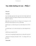 Suy dinh dưỡng trẻ em – Phần 1