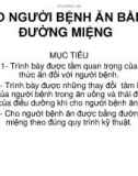 Giáo án khoa điều dưỡng - CHO NGƯỜI BỆNH ĂN BẰNG ĐƯỜNG MIỆNG