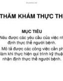 Bài giảng Giáo án khoa Điều dưỡng: Thăm khám thực tế