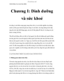 Dinh dưỡng và an toàn thực phẩm - Chương I: Dinh dưỡng và sức khoẻ